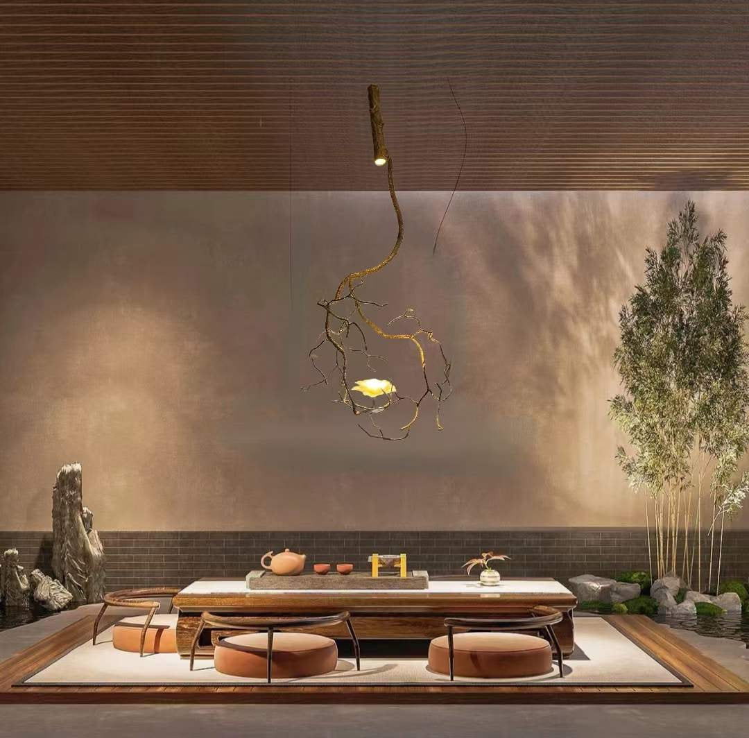 Nordic Natural Style Lotus Hanging Pendant Light Art Deco